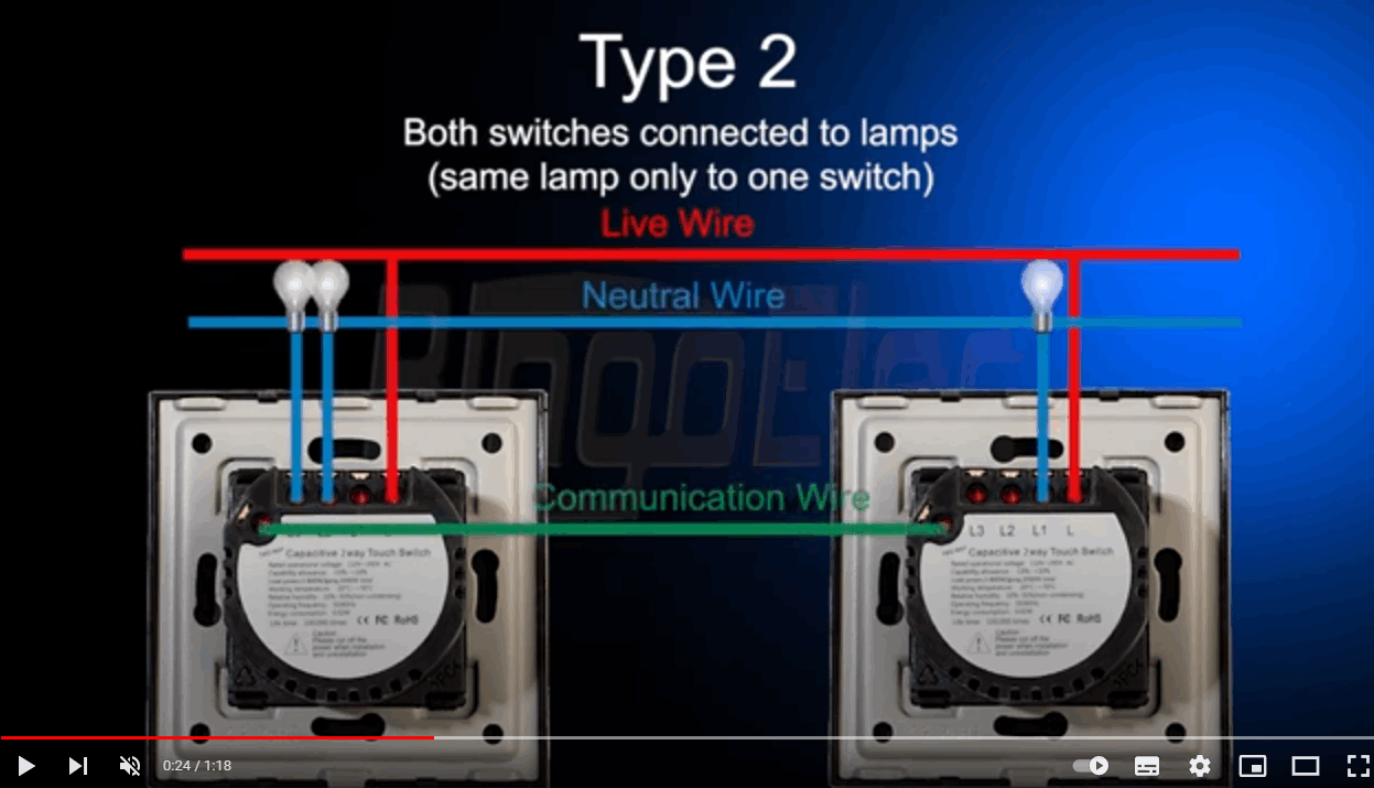 2Way Touch Switch Wiring